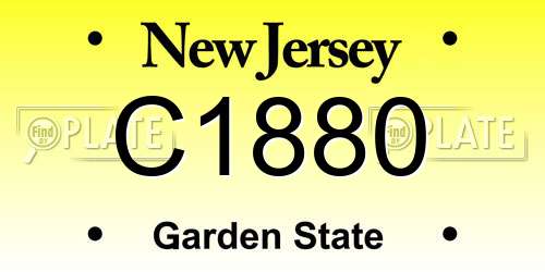 C1880 New Jersey License Plate