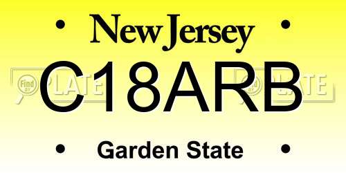 C18ARB New Jersey License Plate