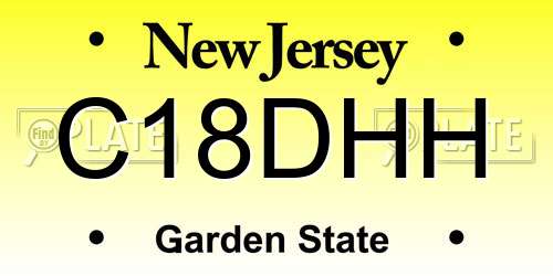 C18DHH New Jersey License Plate