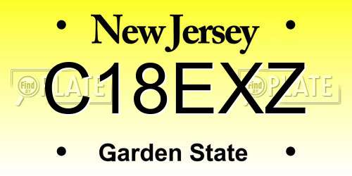 C18EXZ New Jersey License Plate