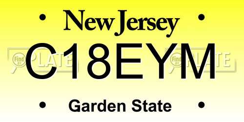 C18EYM New Jersey License Plate