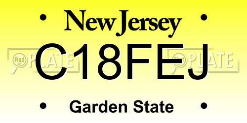 C18FEJ New Jersey License Plate