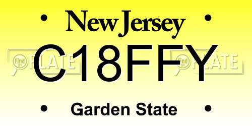 C18FFY New Jersey License Plate