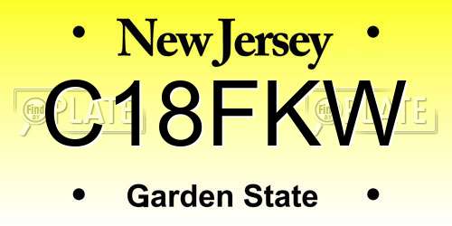 C18FKW New Jersey License Plate