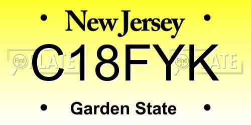 C18FYK New Jersey License Plate