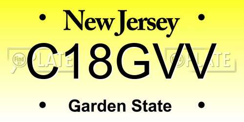 C18GVV New Jersey License Plate
