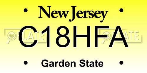 C18HFA New Jersey License Plate
