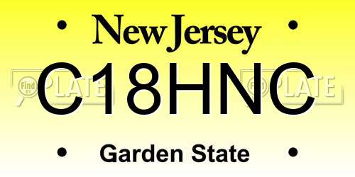 C18HNC New Jersey License Plate