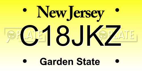C18JKZ New Jersey License Plate