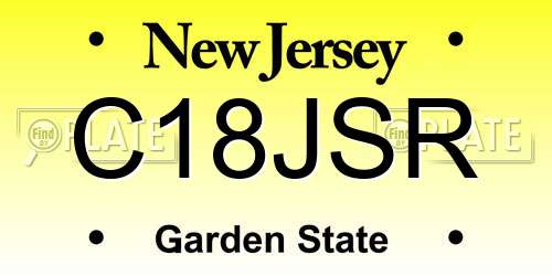 C18JSR New Jersey License Plate