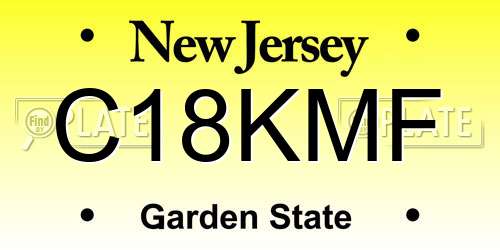 C18KMF New Jersey License Plate