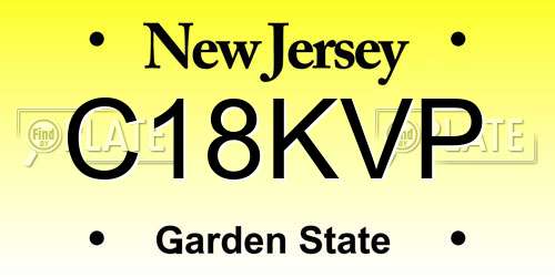 C18KVP New Jersey License Plate