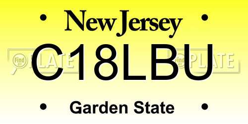 C18LBU New Jersey License Plate