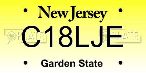 C18LJE New Jersey License Plate