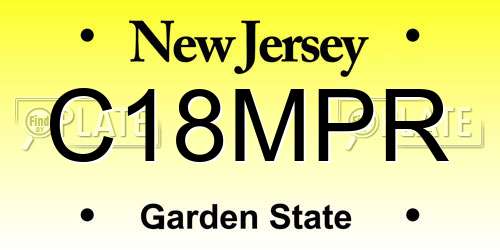 C18MPR New Jersey License Plate