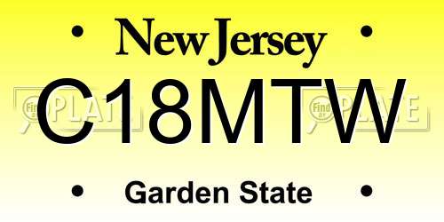 C18MTW New Jersey License Plate