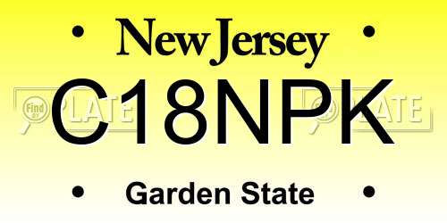 C18NPK New Jersey License Plate