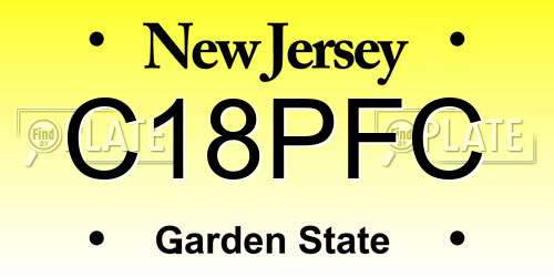 C18PFC New Jersey License Plate