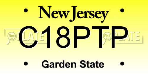 C18PTP New Jersey License Plate