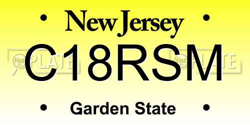C18RSM New Jersey License Plate