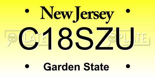 C18SZU New Jersey License Plate