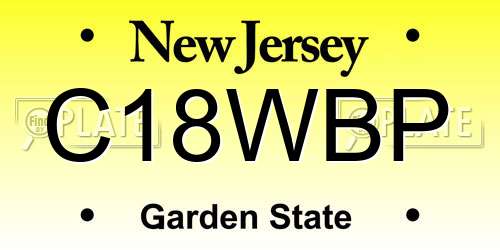 C18WBP New Jersey License Plate