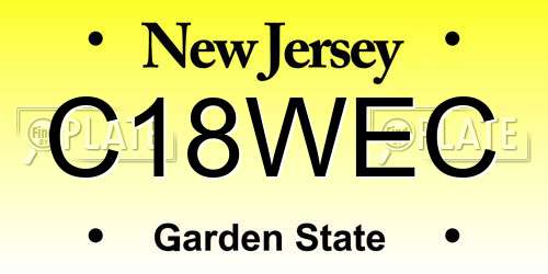 C18WEC New Jersey License Plate