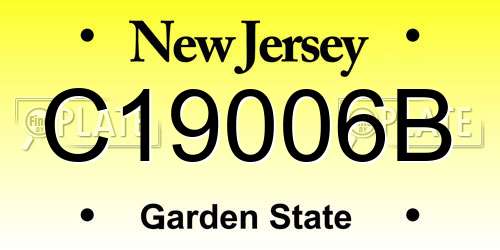 C19006B New Jersey License Plate