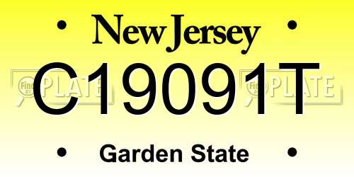 C19091T New Jersey License Plate