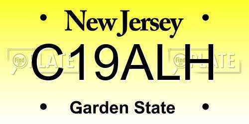 C19ALH New Jersey License Plate