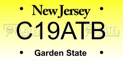 C19ATB New Jersey License Plate