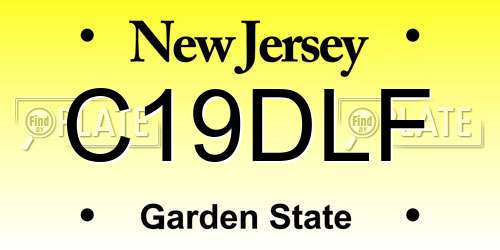 C19DLF New Jersey License Plate