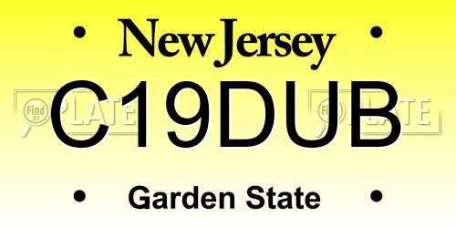 C19DUB New Jersey License Plate