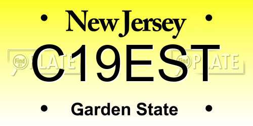 C19EST New Jersey License Plate