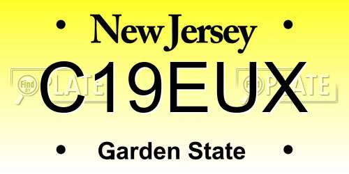 C19EUX New Jersey License Plate