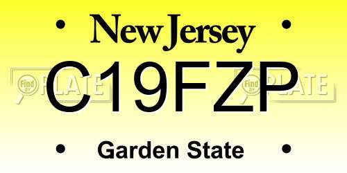 C19FZP New Jersey License Plate