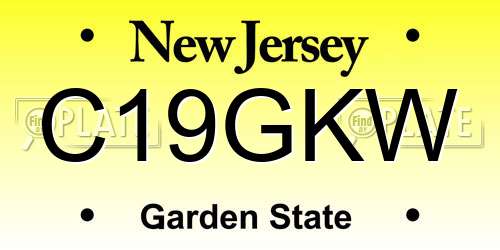 C19GKW New Jersey License Plate