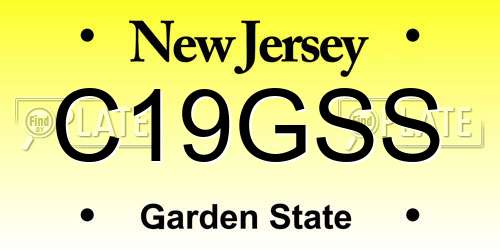 C19GSS New Jersey License Plate