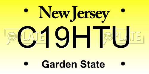C19HTU New Jersey License Plate