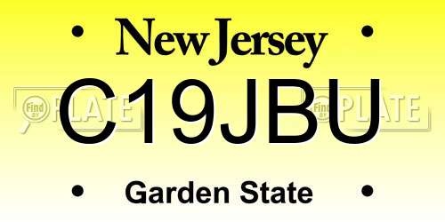 C19JBU New Jersey License Plate