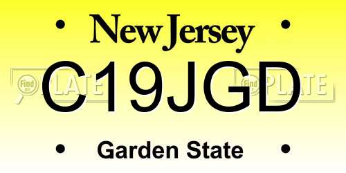 C19JGD New Jersey License Plate