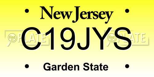 C19JYS New Jersey License Plate
