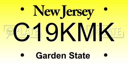 C19KMK New Jersey License Plate