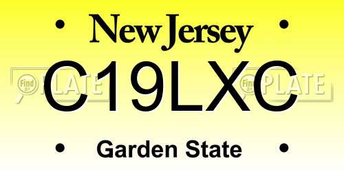 C19LXC New Jersey License Plate