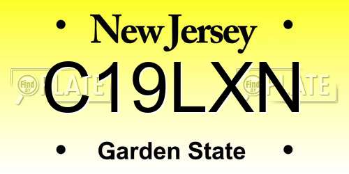 C19LXN New Jersey License Plate