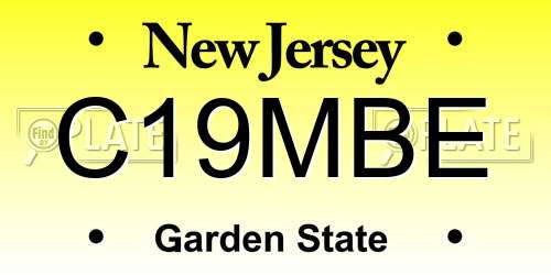 C19MBE New Jersey License Plate