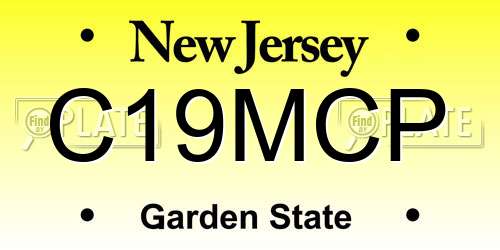 C19MCP New Jersey License Plate