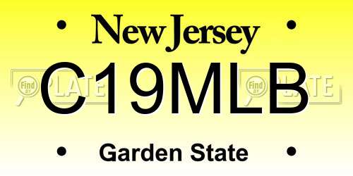 C19MLB New Jersey License Plate