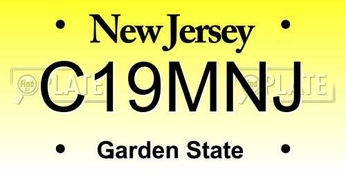 C19MNJ New Jersey License Plate