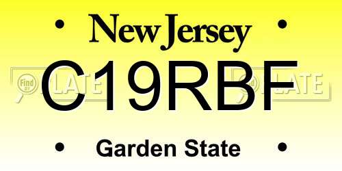 C19RBF New Jersey License Plate